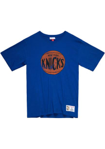 Mitchell and Ness New York Knicks Blue LEGENDARY SLUB Short Sleeve Fashion T Shirt