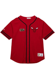 Mitchell and Ness Chicago Bulls Mens Red Vintage Logo Jersey