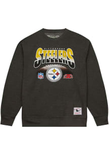 Mitchell and Ness Pittsburgh Steelers Mens Black Inzone Long Sleeve Crew Sweatshirt