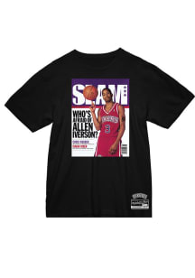 Allen Iverson Philadelphia 76ers Black SLAM Cover Short Sleeve Fashion Player T Shirt