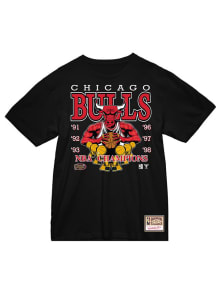 Mitchell and Ness Chicago Bulls Black NBA Finals Short Sleeve T Shirt