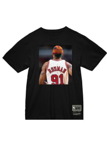 Dennis Rodman Chicago Bulls Black NBA Short Sleeve Fashion Player T Shirt