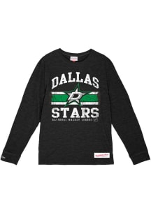 Mitchell and Ness Dallas Stars Black Logo Lockup Long Sleeve T Shirt
