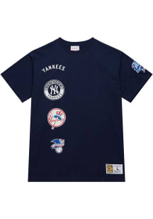 Mitchell and Ness New York Yankees Navy Blue Hometown Short Sleeve Fashion T Shirt