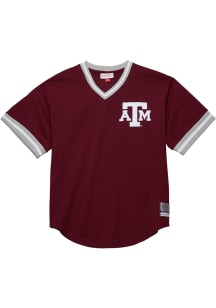 Mitchell and Ness Texas A&amp;M Aggies Mens Maroon V-Neck Vintage Logo Jersey