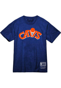 Mitchell and Ness Cleveland Cavaliers Navy Blue MVP Short Sleeve T Shirt