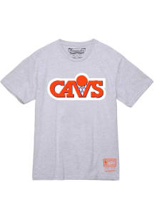 Mitchell and Ness Cleveland Cavaliers Grey Team Basic 5 Short Sleeve T Shirt