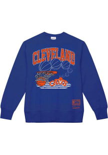Mitchell and Ness Cleveland Cavaliers Mens Blue Mixtape Pack Long Sleeve Crew Sweatshirt