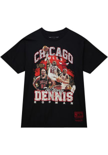 Dennis Rodman Chicago Bulls Black Rodman Bling Short Sleeve Fashion Player T Shirt
