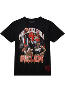 Allen Iverson Philadelphia 76ers Black Iverson Bling Short Sleeve Fashion Player T Shirt