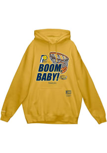 Mitchell and Ness Indiana Pacers Mens Gold Boom Baby Fashion Hood