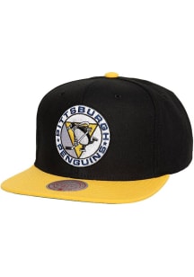 Mitchell and Ness Pittsburgh Penguins Black Team 2T 2.0 Mens Snapback Hat