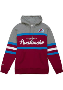 Mitchell and Ness Colorado Avalanche Mens Red Head Coach Fashion Hood