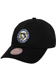 Mitchell and Ness Pittsburgh Penguins Team Ground 2.0 Dad Adjustable Hat - Black