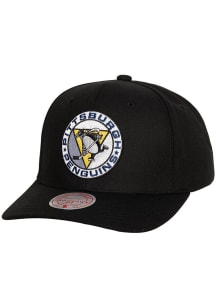 Mitchell and Ness Pittsburgh Penguins Black Team Ground 2.0 Pro Mens Snapback Hat