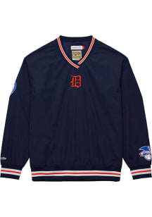 Mitchell and Ness Detroit Tigers Mens Navy Blue Current Logo Pullover Jackets