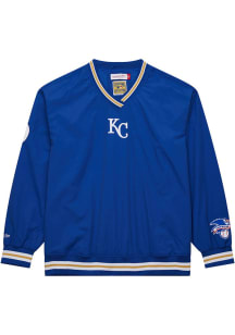 Mitchell and Ness Kansas City Royals Mens Blue Current Logo Pullover Jackets