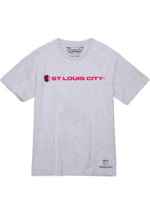 Mitchell and Ness St Louis City SC Grey Wordmark Lockup Short Sleeve T Shirt