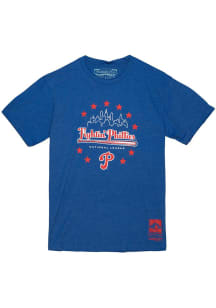 Mitchell and Ness Philadelphia Phillies Blue Fightin Short Sleeve Fashion T Shirt
