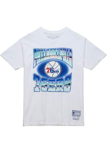 Mitchell and Ness Philadelphia 76ers White Stateside Pastel Short Sleeve Fashion T Shirt