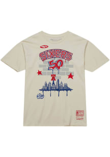 Mitchell and Ness Philadelphia 76ers White Tats Cru City Short Sleeve Fashion T Shirt