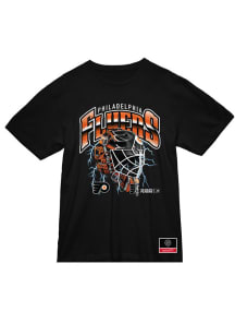 Mitchell and Ness Philadelphia Flyers Black Crease Lightning Short Sleeve T Shirt