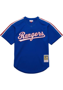 Ivan Rodriguez Texas Rangers Mitchell and Ness Button Coop Cooperstown Jersey - Blue