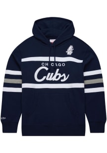 Mitchell and Ness Chicago Cubs Mens Navy Blue Head Coach Fashion Hood