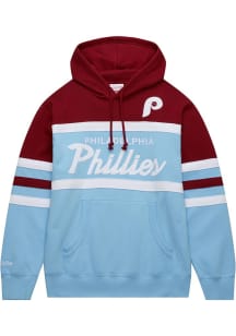 Mitchell and Ness Philadelphia Phillies Mens Light Blue Head Coach Fashion Hood