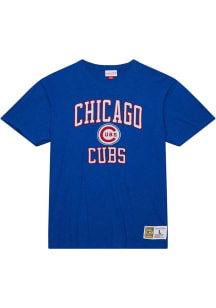 Mitchell and Ness Chicago Cubs Blue Legendary Slub Short Sleeve Fashion T Shirt