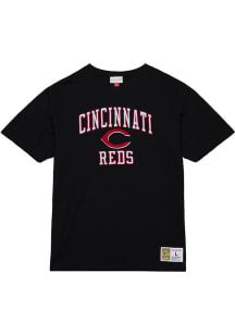 Mitchell and Ness Cincinnati Reds Black Legendary Slub Short Sleeve Fashion T Shirt