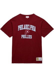 Mitchell and Ness Philadelphia Phillies Maroon Legendary Slub Short Sleeve Fashion T Shirt