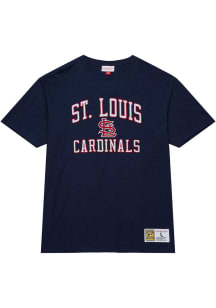 Mitchell and Ness St Louis Cardinals Navy Blue Legendary Slub Short Sleeve Fashion T Shirt