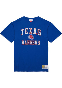 Mitchell and Ness Texas Rangers Blue Legendary Slub Short Sleeve Fashion T Shirt