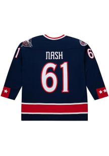 Mitchell and Ness Rick Nash Columbus Blue Jackets Mens Navy Blue Throwback Hockey Jersey