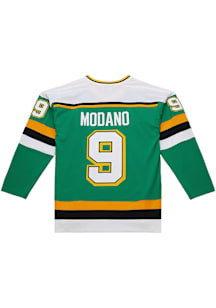Mitchell and Ness Mike Modano Minnesota North Stars Mens Green Throwback Hockey Jersey