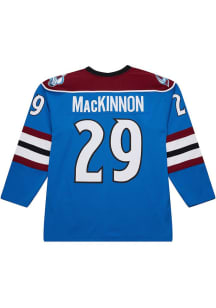 Mitchell and Ness Nathan MacKinnon Colorado Avalanche Mens Blue Throwback Hockey Jersey
