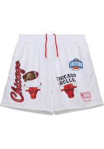 Mitchell and Ness Chicago Bulls Mens White Overtime Shorts