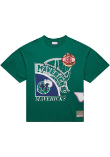 Mitchell and Ness Dallas Mavericks Green Logo Blast Short Sleeve Fashion T Shirt