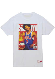 Allen Iverson Philadelphia 76ers White SLAM Cover Short Sleeve Fashion Player T Shirt