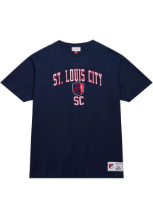 Mitchell and Ness St Louis City SC Navy Blue Legendary Slub Short Sleeve Fashion T Shirt