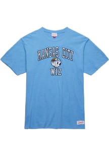 Mitchell and Ness Sporting Kansas City Light Blue Vintage Legendary Slub Short Sleeve Fashion T ..