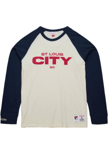 Mitchell and Ness St Louis City SC Tan Legendary Slub Long Sleeve Fashion T Shirt