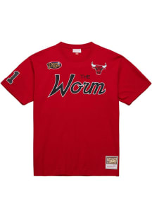 Dennis Rodman Chicago Bulls Red Nickname Short Sleeve Fashion Player T Shirt