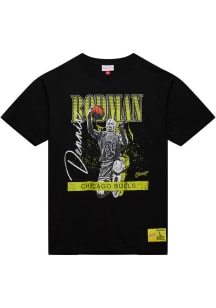 Dennis Rodman Chicago Bulls Black Neon Pop Short Sleeve Fashion Player T Shirt
