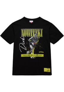 Dirk Nowitzki Dallas Mavericks Black Neon Pop Short Sleeve Fashion Player T Shirt