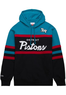 Mitchell and Ness Detroit Pistons Mens Black Head Coach Fashion Hood
