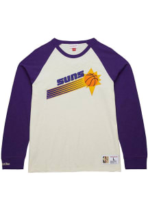 Mitchell and Ness Phoenix Suns White Legendary Slub Long Sleeve Fashion T Shirt