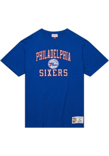 Mitchell and Ness Philadelphia 76ers Blue Legendary Slub Short Sleeve Fashion T Shirt