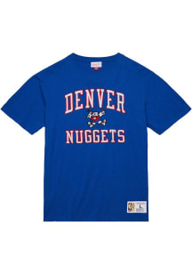 Mitchell and Ness Denver Nuggets Blue Legendary Slub Short Sleeve Fashion T Shirt